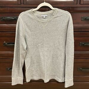 Wallace & Barnes Gray Waffle Knit Crew Neck